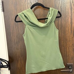 Aritzia Sage Green Off the Shoulder Tank Top